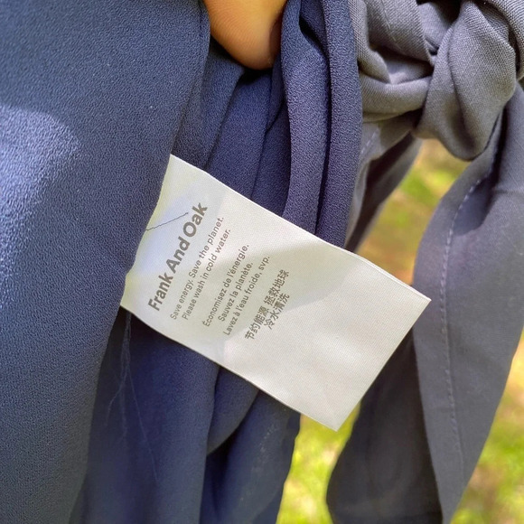 Frank & Oak - NWT Dark Blue The Long Sleeve Dress - Picture 12 of 14